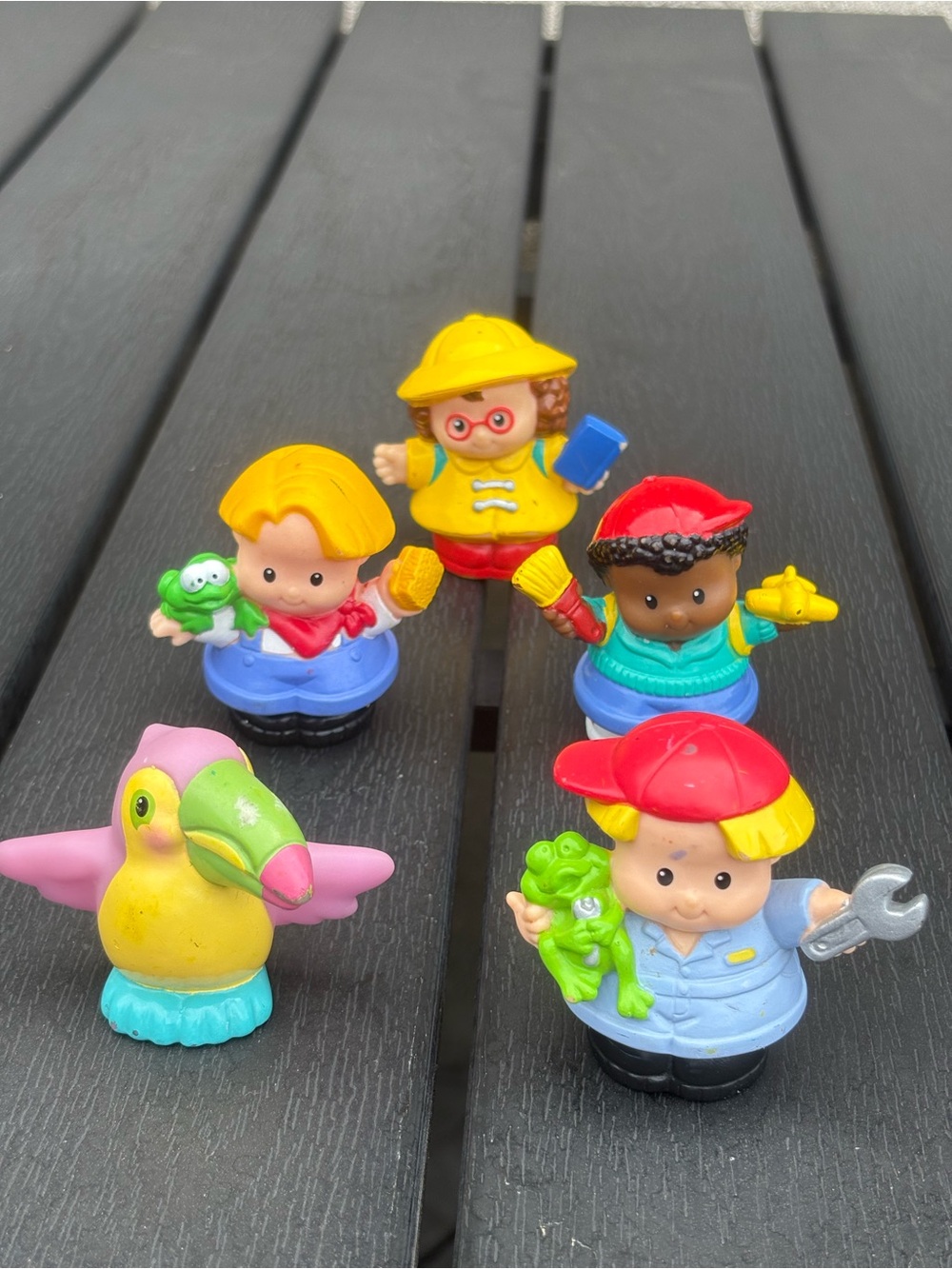 Lot Of 5 VTG 2000’s Mattel Little People Eddie, Maggie Michael Bird Figures